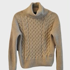 Banana Republic Neutral Cable Turtleneck Sweater